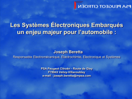 Les Systèmes Électroniques Embarqués un enjeu majeur pour l’automobile : Joseph Beretta