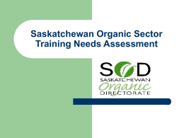 Saskatchewan Organic Sector Training Needs Assessment