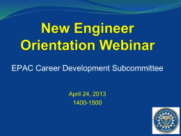 EPAC Career Development Subcommittee April 24, 2013 1400-1500