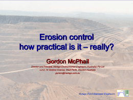 Erosion control how practical is it – really? Gordon McPhail