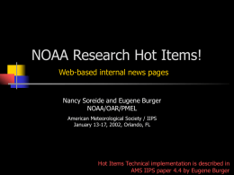 NOAA Research Hot Items! Web-based internal news pages NOAA/OAR/PMEL