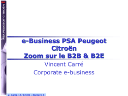 e-Business PSA Peugeot Citroën Zoom sur le B2B &amp; B2E Vincent Carré