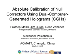 Absolute Calibration of Null Correctors Using Dual-Computer- Generated Holograms (CGHs)