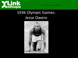 1936 Olympic Games: Jesse Owens Supporting education in Ethiopia