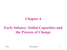 Chapter 4 Early Infancy: Initial Capacities and the Process of Change 2/6/01