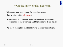  On the Inverse rules algorithm