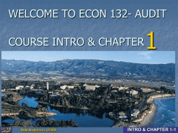 1 WELCOME TO ECON 132- AUDIT COURSE INTRO &amp; CHAPTER