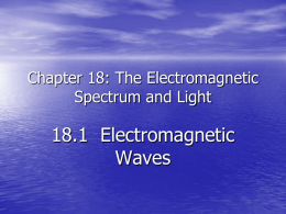 18.1  Electromagnetic Waves Chapter 18: The Electromagnetic Spectrum and Light