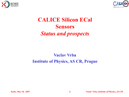 CALICE Silicon ECal Sensors Status and prospects Vaclav Vrba