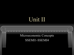 Unit II Microeconomic Concepts SSEMI1-SSEMI4