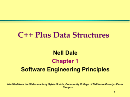 C++ Plus Data Structures Nell Dale Software Engineering Principles Chapter 1