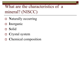 What are the characteristics of  a mineral? (NISCC) N I