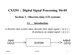 CS3291 :  Digital Signal Processing '04-05