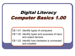 Computer Basics 1.00 Digital Literacy