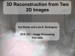 3D Reconstruction from Two 2D Images Ted Shultz and Luis A. Rodriguez
