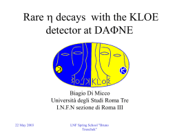 Rare decays  with the KLOE detector at DA NE