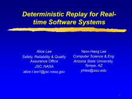 Deterministic Replay for Real- time Software Systems