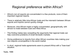 Regional preference within Africa?