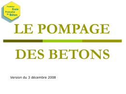 LE POMPAGE DES BETONS Version du 3 décembre 2008