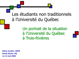 Les étudiants non traditionnels à l’Université du Québec à Trois-Rivières