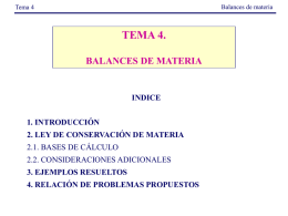 TEMA 4. BALANCES DE MATERIA