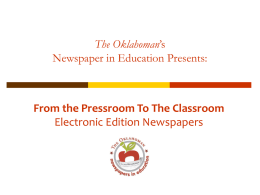 The Oklahoman Newspaper in Education Presents: Electronic Edition Newspapers