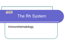 The Rh System Immunohematology