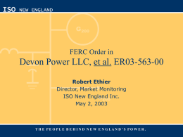 Devon Power LLC, et al. ER03-563-00 ISO FERC Order in G