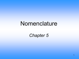 Nomenclature Chapter 5 1