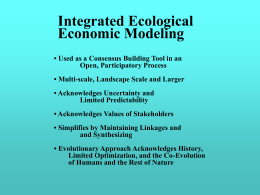Integrated Ecological Economic Modeling