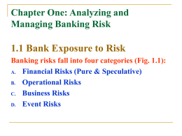 1.1 Bank Exposure to Risk Chapter One: Analyzing and Managing Banking Risk