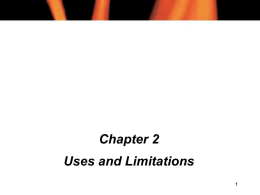 Chapter 2 Uses and Limitations 1