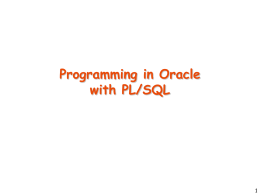 Programming in Oracle with PL/SQL 1
