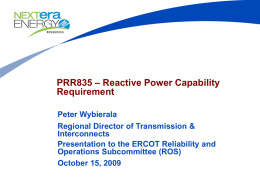 – Reactive Power Capability PRR835 Requirement
