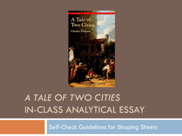 A TALE OF TWO CITIES IN-CLASS ANALYTICAL ESSAY