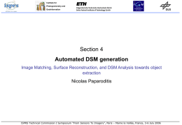 Section 4 Automated DSM generation Nicolas Paparoditis