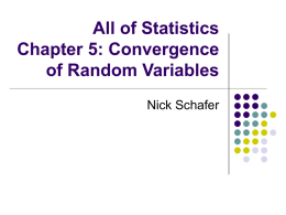 All of Statistics Chapter 5: Convergence of Random Variables Nick Schafer