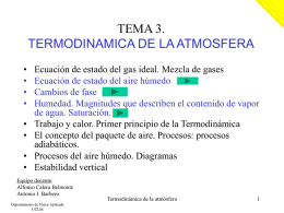 TEMA 3. TERMODINAMICA DE LA ATMOSFERA