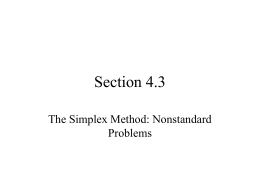 Section 4.3 The Simplex Method: Nonstandard Problems