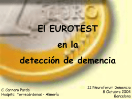 El EUROTEST en la detección de demencia II Neuroforum Demencia