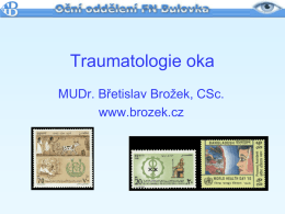 Traumatologie oka MUDr. Břetislav Brožek, CSc. www.brozek.cz