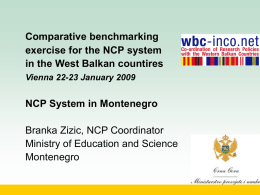 Comparative benchmarking exercise for the NCP system in the West Balkan countires