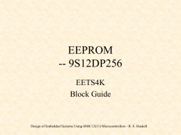 EEPROM -- 9S12DP256 EETS4K Block Guide