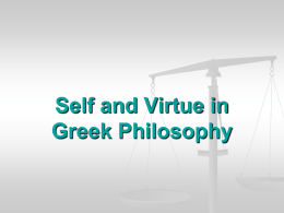 Self and Virtue in Greek Philosophy