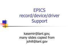 EPICS record/device/driver Support ,