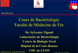 Cours de Bactériologie Faculté de Médecine de Fès