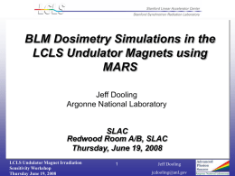 BLM Dosimetry Simulations in the LCLS Undulator Magnets using MARS SLAC