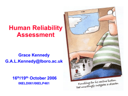 Human Reliability Assessment Grace Kennedy