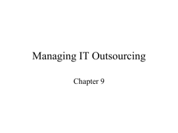 Managing IT Outsourcing Chapter 9