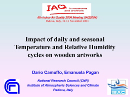 Impact of daily and seasonal Temperature and Relative Humidity